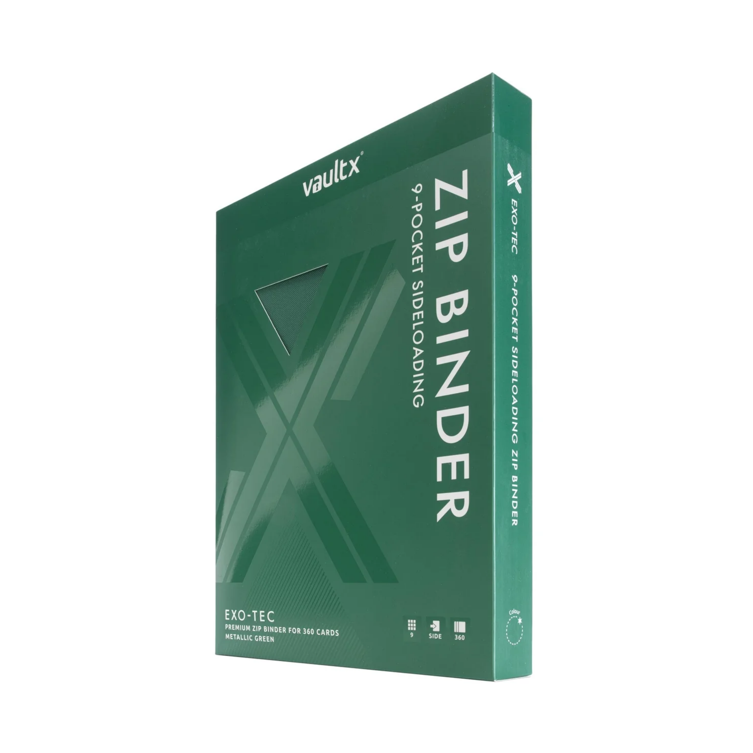 Vault X Exo-Tec Zip Binder Metallic Green 9-Pocket