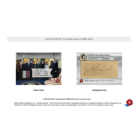 2025 Historic Autographs POTUS: The White House Hobby Box