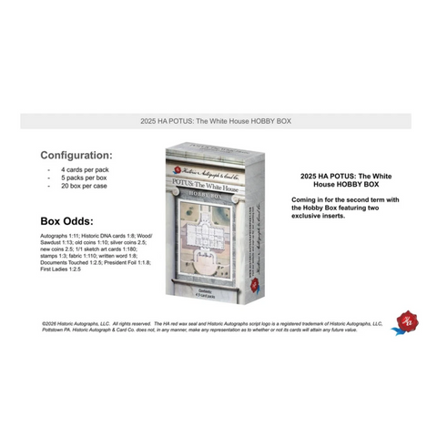 2025 Historic Autographs POTUS: The White House Hobby Box
